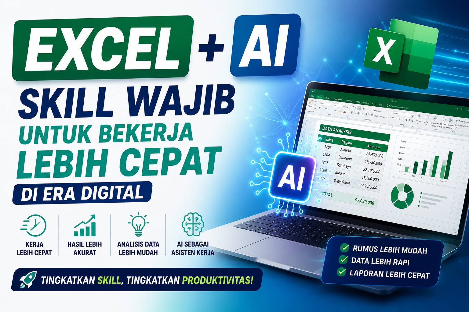 Excel + AI: Skill Wajib untuk Bekerja Lebih Cepat di Era Digital
